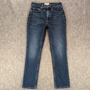 Everlane Jeans Womens 26 Blue Original Cheeky High Rise Straight Stretch Denim
